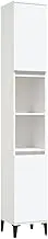 vidaXL Engineered Wood Bathroom Cabinet - Flexible Installation, Moisture Resistant, Stable Metal Feet, Ample Storage, White