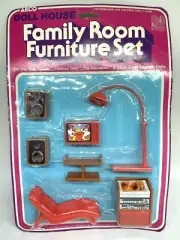 Vintage 1982 ARCO Doll House Family Room Furniture Set 7 Piece NEW