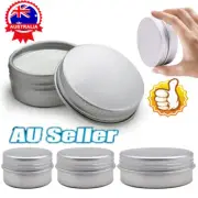 Empty Aluminium Cosmetic Pot Jar Silver Tin Container Round Box VZ