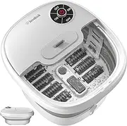 Lovelink Collapsible Foot Spa with Heat, Bubble, Red Light and Constant Temperature, Foot Bath Massager with 8 Shiatsu Massage Rollers, Comfortable Foot Spa for Stress Relief and Foot Health, White