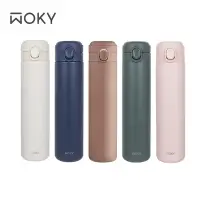 在飛比找Yahoo奇摩購物中心優惠-(買一送一)【WOKY 沃廚】輕量輕芯鈦瓷易潔層彈蓋保溫瓶6