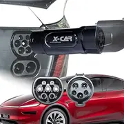 X-CAR Charging Adapter for Tesla Model Y Juniper Type 1 to Type 2 Connector SAE J-1772 to IEC62196 32A 250V AC IP54
