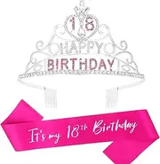 CURASA 16 18 21 Birthday Crown and Sash