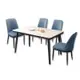 Boden-利恩4.5尺工業風白色石面餐桌椅組合(一桌四椅)-135x80x75cm