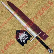 Carbon Steel Witcher Sword of Geralt w/ Plaque & Sheath | Geralt Sword | VP |