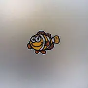 Striped Fish Patch — Iron On Badge Embroidered Motif — Cartoon Animal Cute Fun