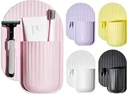 Silicone Toothbrush and Razor Holder, Reusable Shower Caddy with Suction Cup, Suitable for Wall or Mirror Use, Bathroom Storage for Toiletries, Toothbrushes and Razors Pink-A