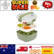 Stackable Bento Lunch Box, Leak-Proof Food Storage, Sage, Removable Compartment