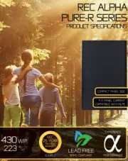 REC Solar Panel 420W Alpha AA Pure-R All Black 30mm MC4 with 25 yrs warranty RGN