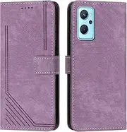 Compatible with Oppo K10 4G Magnetic Closure Wallet case Cover,Compatible with Oppo A96 4G / A76 4G / A36 4G Flip Kickstand Case Purple