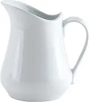 HIC Kitchen Creamer Pitcher with Handle, Fine White Porcelain, 16-Ounce