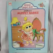 VINTAGE BABY MISS PIGGY MUPPET BABIES JIM HENSON PAPER DOLL 1991 GOLDEN BOOK