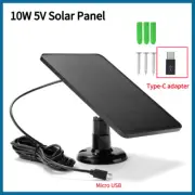 Solar panel 2in1 micro USB+Type-C 10W 5V outdoor charger home security camera