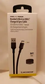 SCOSCHE Charging & Sync Cable USB-A to USB-C - Braided - black