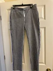 NWT J. McLaughlin Navy White Gingham Check Pants 12 $168