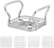 Margoog 5 in 1 Chopper Vegetable Cutter French Fry Cutter Manual Potato Slicer Potato Chip Maker Stainless Steel Fruit Slicer for Potato Onion Cheese