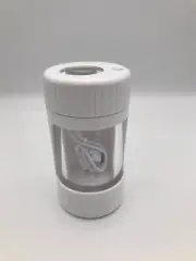 WHITE Manual Spice Herb Grinder with Light-Up Storage Jar / Magnifying Lid USB