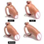Peni Design Cage Male 4 Size Ring Men Cuckold Lockdown Cage Restraint Holder