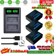 2100mAh Battery (X3) + LED Dual Charger for Fujifilm NP-W126 NP-W126s BC-W126
