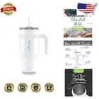 Elegant Gloss White 40 oz Mug - Spill-Proof Tumbler with Ergonomic Handle