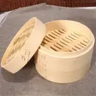 Vegetable Dumpling Bamboo Steamer Asian Cookware 10/15/20cm with Lid Dimsum