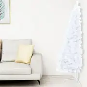 Artificial Half Christmas Tree with Stand White 150 cm PVC