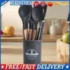 12Pcs Silicone Spatula Set Wooden Handle Non-Stick Spatula Set Kitchen Supplies