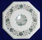 2'x2' Marble Console Center Table Top Paua Shell Marquetry Inlay Hallway Decor