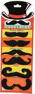 6pcs Fake Black Mustache Festive Performance Cosplay Artificial Beard for Halloween Party