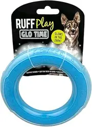 Ruff Play Glow in The Dark Ring Small Dog Toy – Glow-in-The-Dark Chew Toy for Dogs of All Breeds – Durable, Safe & Fun for Day and Night Fetch Play