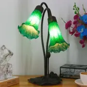 Lily Lamp Tiffany Style Table Lamp 15 Inch Tall Tulip Flower Accent Desk lamp...