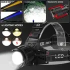 LED Headlight Torch Rechargeable Head Lamp White Light + Blue/Yellow 20000 Lumen