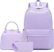 [LOIDOU] Backpack for Teen Girls Bookbags School Backpack with Lunch Box and Pencil Case 3 in 1 School Bags Set