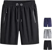 2023 Men's Plus Size Ice Silk Stretch Shorts,Gym Running Sports Shorts Male Quick Dry Ice Silk Shorts