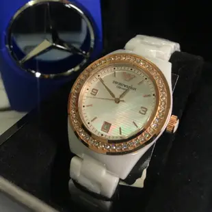 armani ar1472女神手錶阿瑪尼手錶女錶精美陶瓷錶名牌手錶手錶潮流腕錶時尚精品三眼計時女神碗錶超美 玫瑰金時尚
