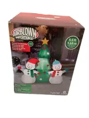 GEMMY SNOWMEN CHRISTMAS TREE DECORATING AIR BLOWN INFLATABLE IN BOX!!
