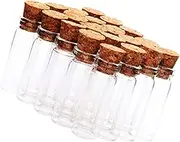 Yardenfun Set of 24 Mini Glass Bottles Cork Decorative Wish Jars for Parties Tea Snacks and Diy Projects 15ml