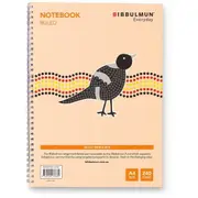 BIBBULMUN RULED SPIRAL NOTEBOOK Side Bound A4 7mm 240 Pages