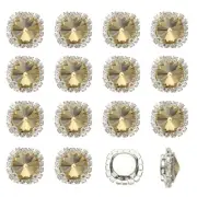 16Pcs Rhinestone Buttons, Flatback Sew on Rhinestones, Coffee