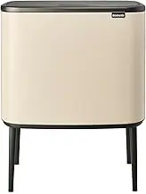 Brabantia Bo Touch Bin - 3 x 11L Inner Buckets - (Soft Beige) Waste/Recycling Kitchen Bin - Soft-Touch