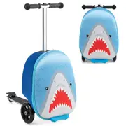 Costway Scooter Suitcase Ride On Hardcase w/Luminous Wheels Luggage Gifts Blue