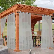 Outdoor Sheer Curtains for Patio Waterproof, 4 Panels - 54 X 120 Inch - Cloud Gr