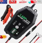 3A 6V/12V Car Battery Charger Trickle Repair Motorcycle AGM GEL Lithium Lifepo4