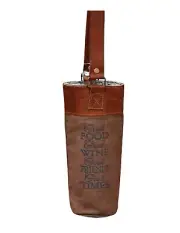 Wine Bag, Good Food, leather and canvas - great gift for the wine lover