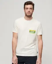Cali Striped Logo T-Shirt | Off White Slub