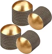 Yardwe 4pcs Metal Guitar Knobs Durable Volume Control Knobs for Electric Guitar Bass Easy Installation Wear Resistant for Musicians