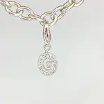 LETTER CHARM PENDANT CRYSTAL RHODIUM PLATED 字母墜飾 字母吊飾 水鑽 白金色