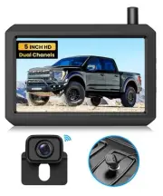 Wireless Backup Camera for Trucks: 5 Inch HD Monitor, Easy Install Stable Dig...