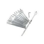 1Set Wood Flat Drill Bit Set With Extension Shank And Hex Wrench For Woodworking