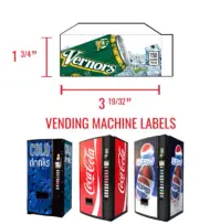 (1) SODA VENDING MACHINE 12 oz can "Vernors" Vend Label (Flavor Strip)